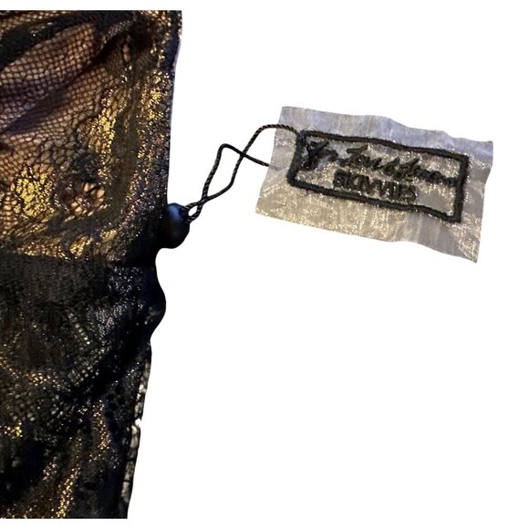 Lace & Metallic Esme Bralette Foil Lace For Love & Lemons Skivvies Black Gold - Picture 3 of 9